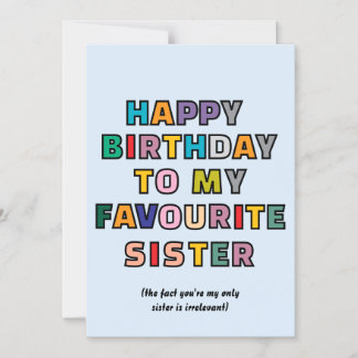 Funny Birthday Card for Sister to my favourite sst Magneteinladung