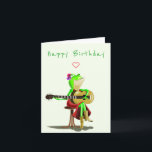 Funny Birthday Card Frosch Gitarre spielen Karte<br><div class="desc">Frosch spielen Gitarre Funny Geburtstagskarten - MIGNED Painting</div>