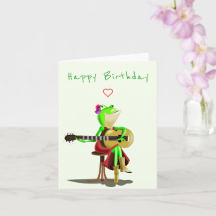 Funny Birthday Card Frosch Gitarre spielen Karte