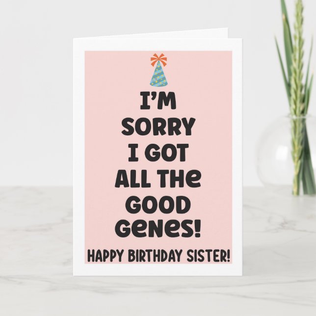 Funny Birthday Card für Schwester Karte (Vorderseite)