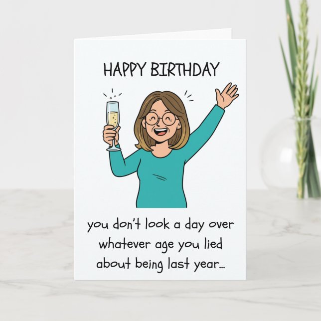 Funny Birthday Card - Lächeln über das Alter Karte (Vorderseite)