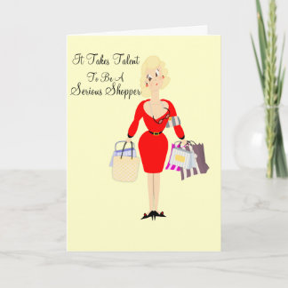 Funny Birthday Card Lady Shopping Thema Karte