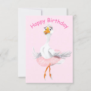Funny Birthday Card mit Ballerina Duck Karte