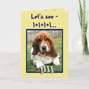 Funny Birthday Card mit Basset Hound & Bones Karte