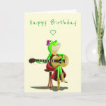 Funny Birthday Card mit Frog Guitar Player Karte<br><div class="desc">Gitarre spielen Gitarre Funny Geburtstagskarten - MIGNED painting - Anpassbar</div>