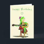 Funny Birthday Card mit Frog Guitar Player Karte<br><div class="desc">Gitarre spielen Gitarre Funny Geburtstagskarten - MIGNED painting - Anpassbar</div>