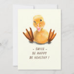 Funny Birthday Card mit Happy Duck - Benutzerdefin Karte<br><div class="desc">Glückliche Geburtstagskarte mit Funny Yellow Duck Playful Wink Happy Lächeln Cartoon Zeichn und Text - oder wählen / Fügen Sie Ihren einzigartigen Text / Schriftart / Farbe - Make Your Special Gift - Vergrössern und verschieben oder entfernen und fügen Sie Elemente / Bild mit Anpassungs-Tool ! Wählen Sie Schriftart /...</div>