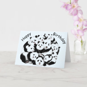 Funny Birthday Card mit Happy Pandas Karte