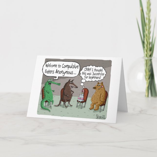 Funny Birthday Card mit NIEDLICHEN TIEREN Karte (Vorderseite)