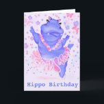 Funny Birthday Card mit Prima Ballerina Hippo Karte<br><div class="desc">Funny Happy Birthday Cards - Prima Ballerina Hippo - oder Ihren Text hinzufügen / Name / Bild - MIGNETER Malerei Design</div>