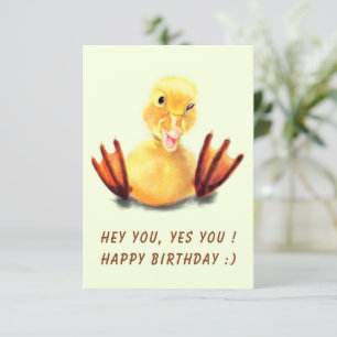 Funny Birthday Card mit spielerischem Duck, benutz