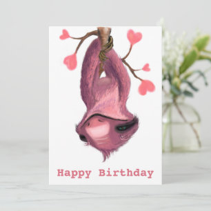 Funny Birthday Card mit spielerischem Sloth - Läch