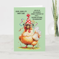 Funny Birthday Card mit stilvollem Huhn