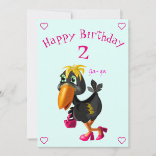 Funny Birthday Card Modern Bird - Individuell anpa Karte