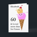 Funny Birthday Card Niedlich Ice Creme Add Year &  Karte<br><div class="desc">Bringen Sie jemandem mit dieser niedlichen Eiskarte ein Lächeln zum Geburtstag. Erdbeere und Vanille mit einer Kirsche oben. Bearbeiten Sie den Namen,  das Alter und die Meldung einfach innerhalb der Vorlage.</div>