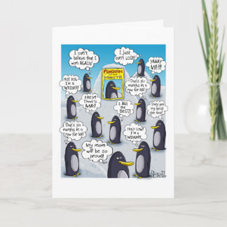 FUNNY BIRTHDAY CARD - Pinguin des Monats. Karte