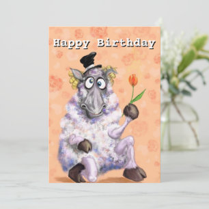 Funny Birthday Card Romantischer Ram mit Blume
