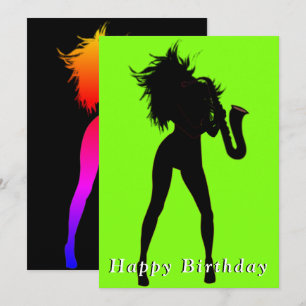 Funny Birthday Card Saxoplhone Spielerin Frau