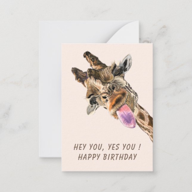 Funny Birthday Card Spielerisches Giraffe - Benutz Mitteilungskarte (Vorderseite)