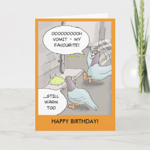Funny Birthday Card: Taube krank Karte