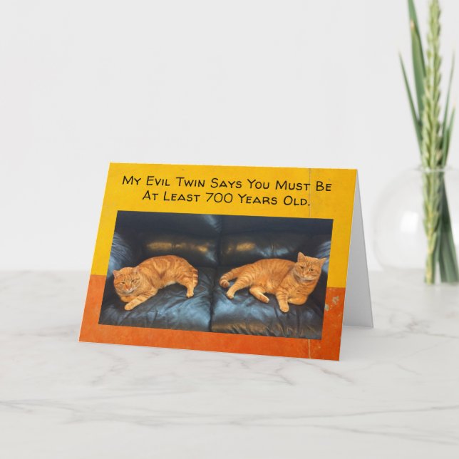 Funny Birthday Card Twin Katzen denken, Sie sind a Karte (Vorderseite)