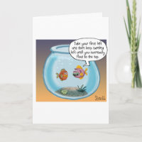 Funny Birthday Card über Leben und Tod von Fischen