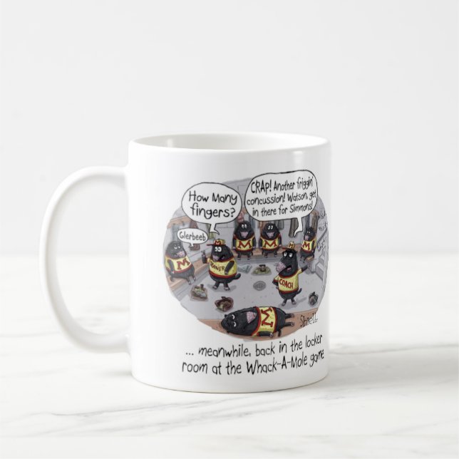 Funny Birthday Card - Whack-a-Mole Kaffeetasse (Links)