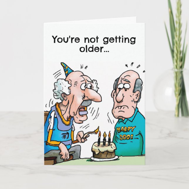 Funny Birthday Card wird jünger Karte (Vorderseite)