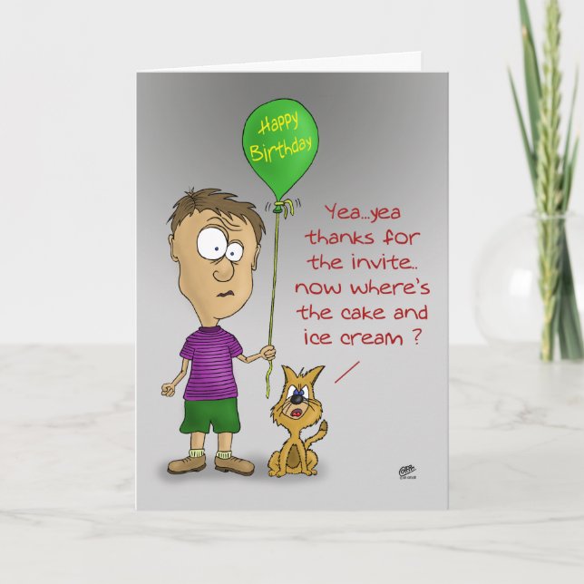 Funny Birthday Cards: Cranky Cat Karte (Vorderseite)
