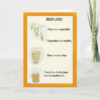 Funny Birthday Cartoon Card: Bier Logic Karte