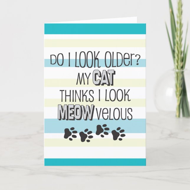 Funny Birthday - CAT Slogan Card Karte (Vorderseite)