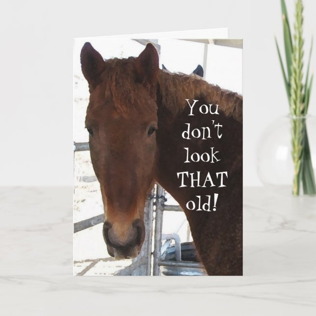 Funny Birthday Compliment TWH Horse Western Karte (Vorderseite)