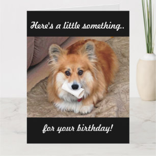 Funny Birthday Corgi mit Knochen Karte