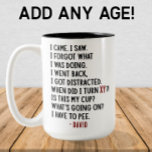 Funny Birthday Custom Unglaublich witzig Age Joge  Zweifarbige Tasse<br><div class="desc">Sie suchen ein lustiges Geburtstagsgeschenk, das für jedes Alter angepasst werden kann? Diese unglaublich witzig Kaffee-Tasse ist der ideale Weg, um ihn an seinem besonderen Tag zum Lachen zu bringen! Egal, ob er 40, 50, 60, 70 wird - oder eine beliebige Zahl, die Sie wählen - dieser personalisierte Schlamm wird...</div>