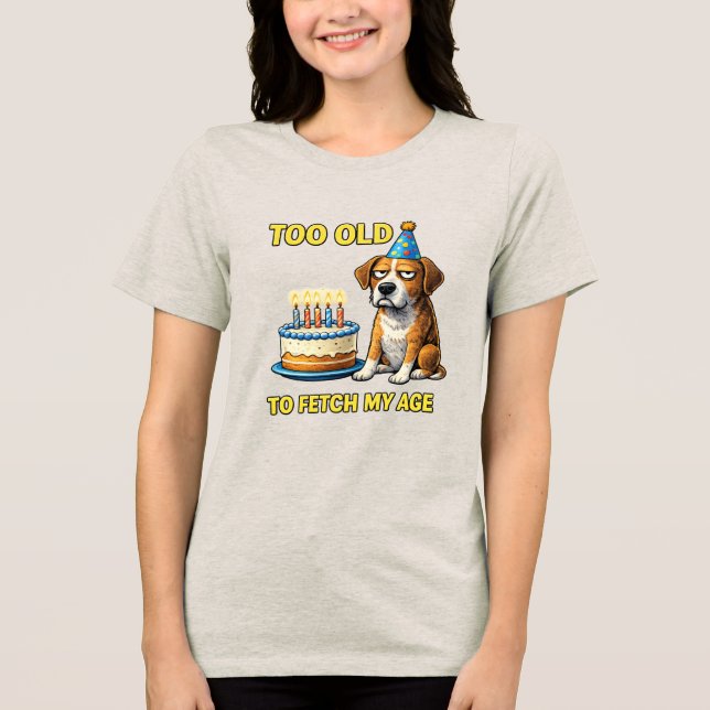 Funny Birthday Dog Party Hat Cute Puppy Birthday D Tri-Blend Shirt (Vorderseite)
