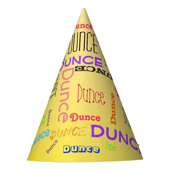 Funny Birthday Dunce Cap Wunderbare Word Cloud Partyhütchen (Vorderseite)