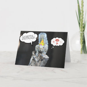 Funny Birthday Eichhörnchen, Liebe und Kisses Karte