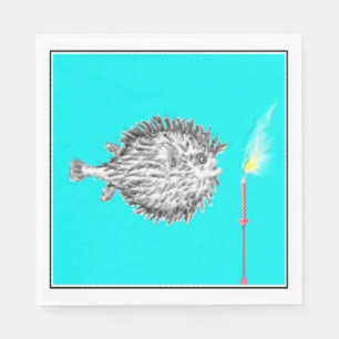 Funny Birthday Fish Wish Serviette