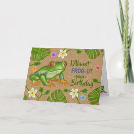 Funny Birthday Frog Puns Niedliche tropische Blume Karte