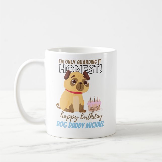 Funny Birthday Geschenk für MOPS DOG Mama Vater Kaffeetasse (Links)