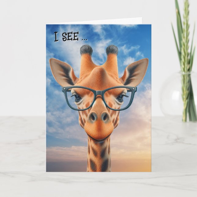 Funny Birthday Giraffe Wearing Eyeglasses Karte (Vorderseite)