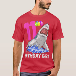 Funny Birthday Girl 11 Shark Women Celebration Gi T-Shirt