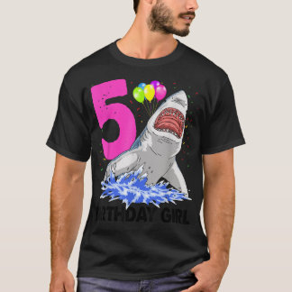 Funny Birthday Girl 5 Shark s Women Celebration Gi T-Shirt