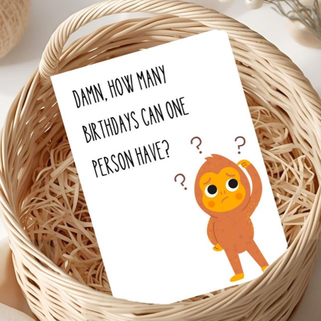 Funny Birthday Grußkarte Affe Einzigartiger Spaß Karte (Von Creator hochgeladen)