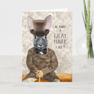 Funny Birthday Hipster Rabbit mit Grau Hare Spaß Karte