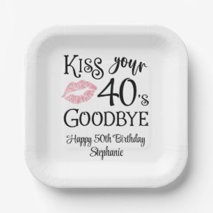 Funny Birthday Kiss Your Decke Auf Wiedersehen Pappteller