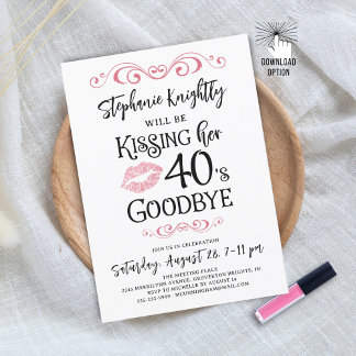 Funny Birthday Küssen Ihre Dekade Auf Wiedersehen Einladung