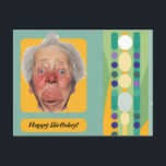 Funny Birthday Lady Retro Postkarte<br><div class="desc">Vintag oder Retro statt alt. Illustration eines alten weiblichen Gesichts zeigt lustige Gesichtsausdruck. Für Großmütter, Mütter und gute Freunde.</div>