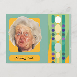 Funny Birthday Lady Retro Sendende Liebe Postkarte