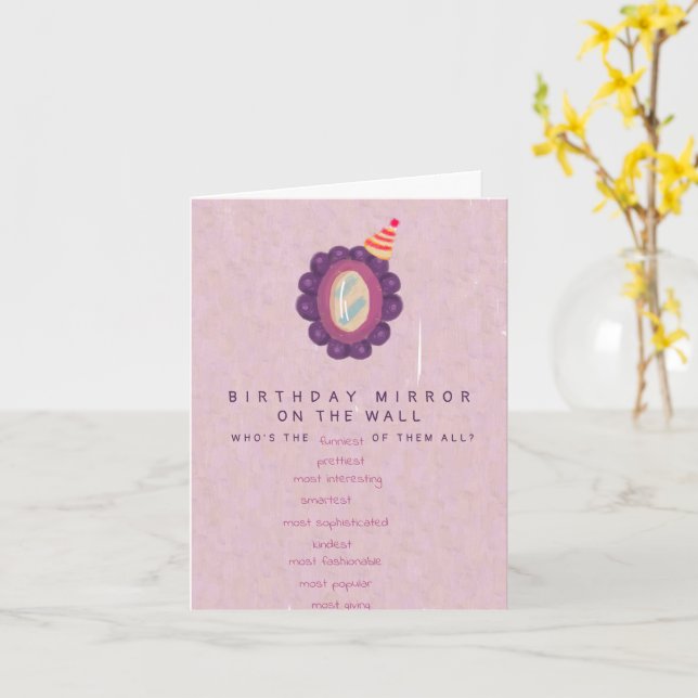 Funny Birthday Mirror Joke Niedlicher Spaß Geburts Karte (Gelbe Blume)